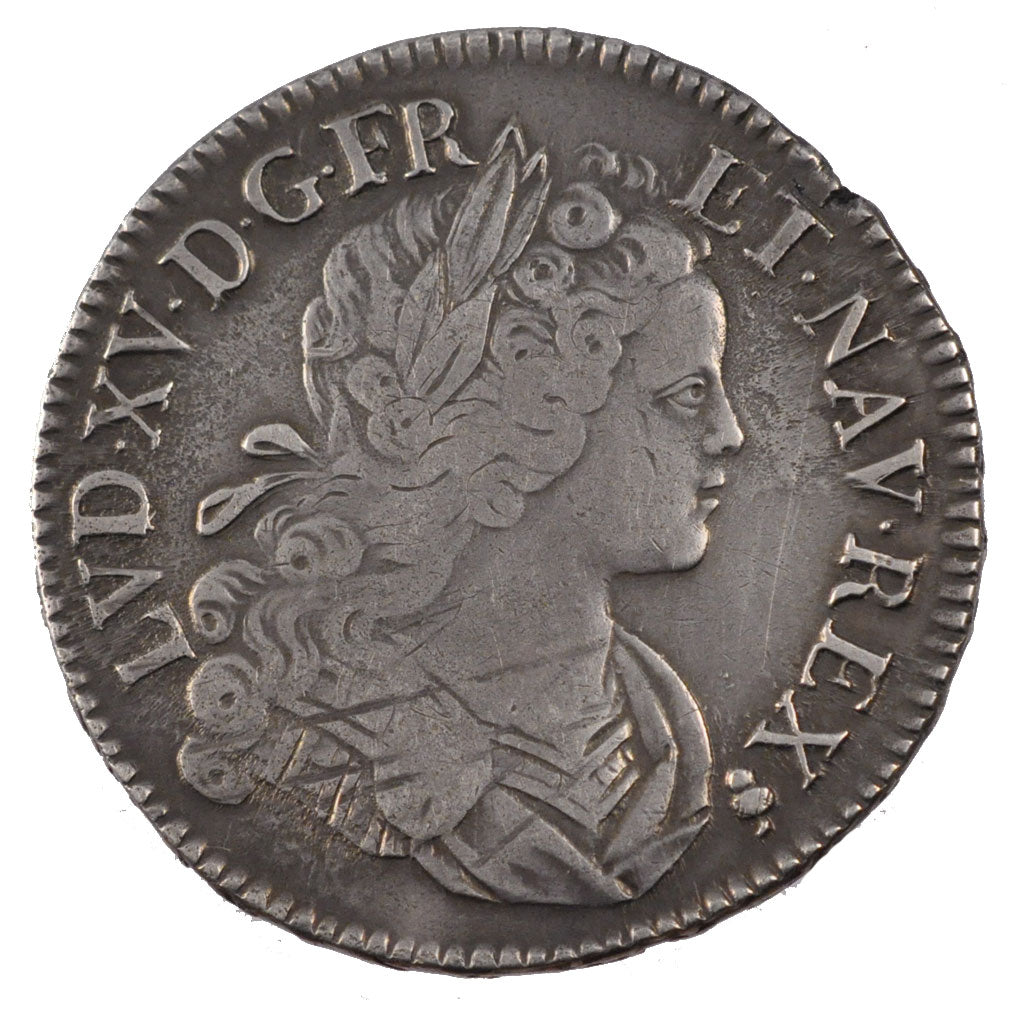 FRANCE, Écu de France-Navarre, ECU, 1718, Reims, KM #435.19, VF(30-35), Silver, 