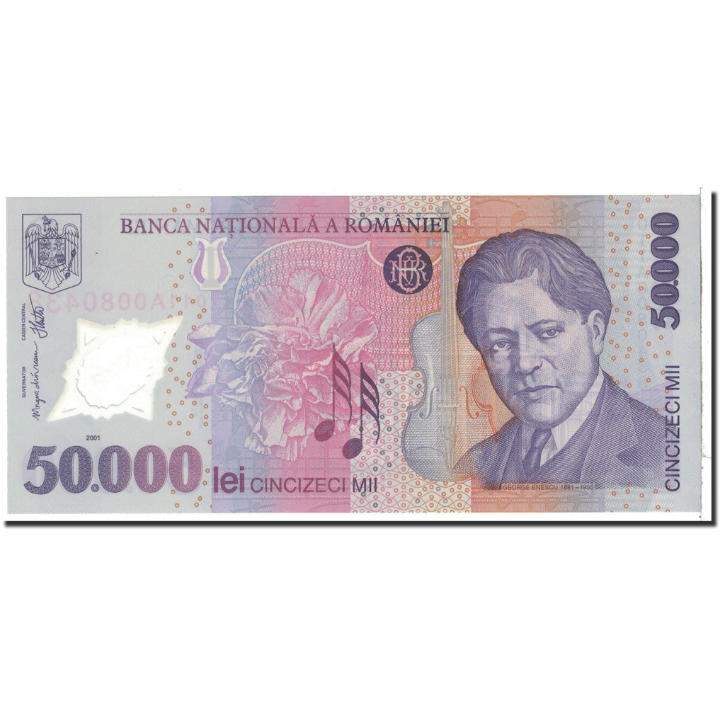 Romania, 50,000 Lei, 2001, KM:113a, UNC(65-70)