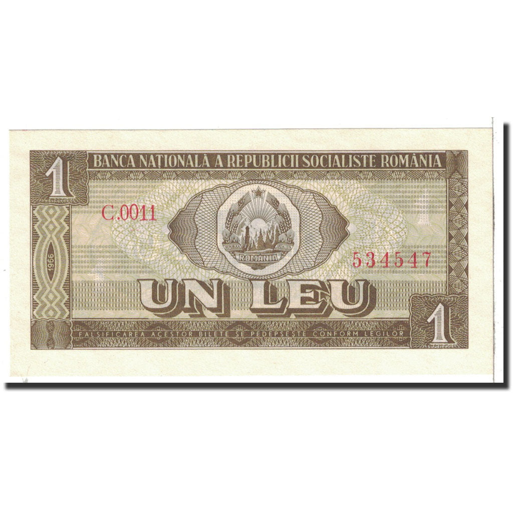 Romania, 1 Leu, 1966, KM:91a, UNC(65-70)