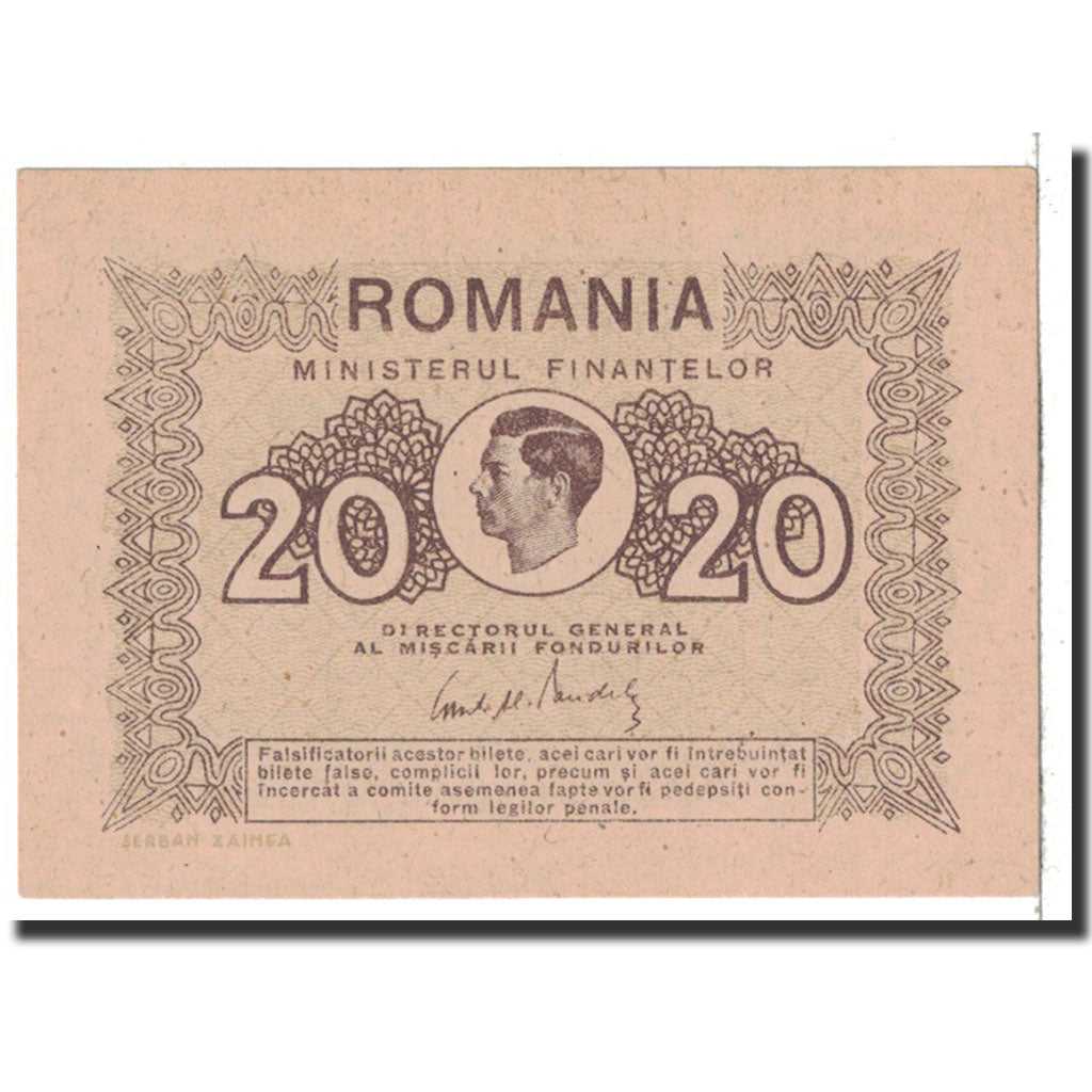 Romania, 20 Lei, 1945, KM:76, UNC(64)