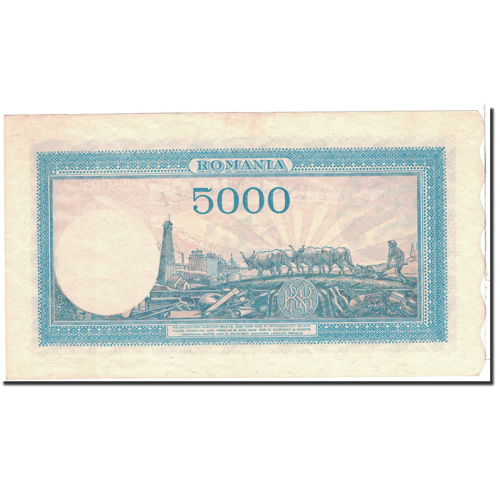 Banknote, Romania, 5000 Lei, 1945, Undated, KM:56a, UNC(64)