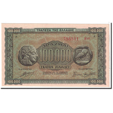 Greece, 100,000 Drachmai, 1944, 1944-01-21, KM:125b, UNC(65-70)