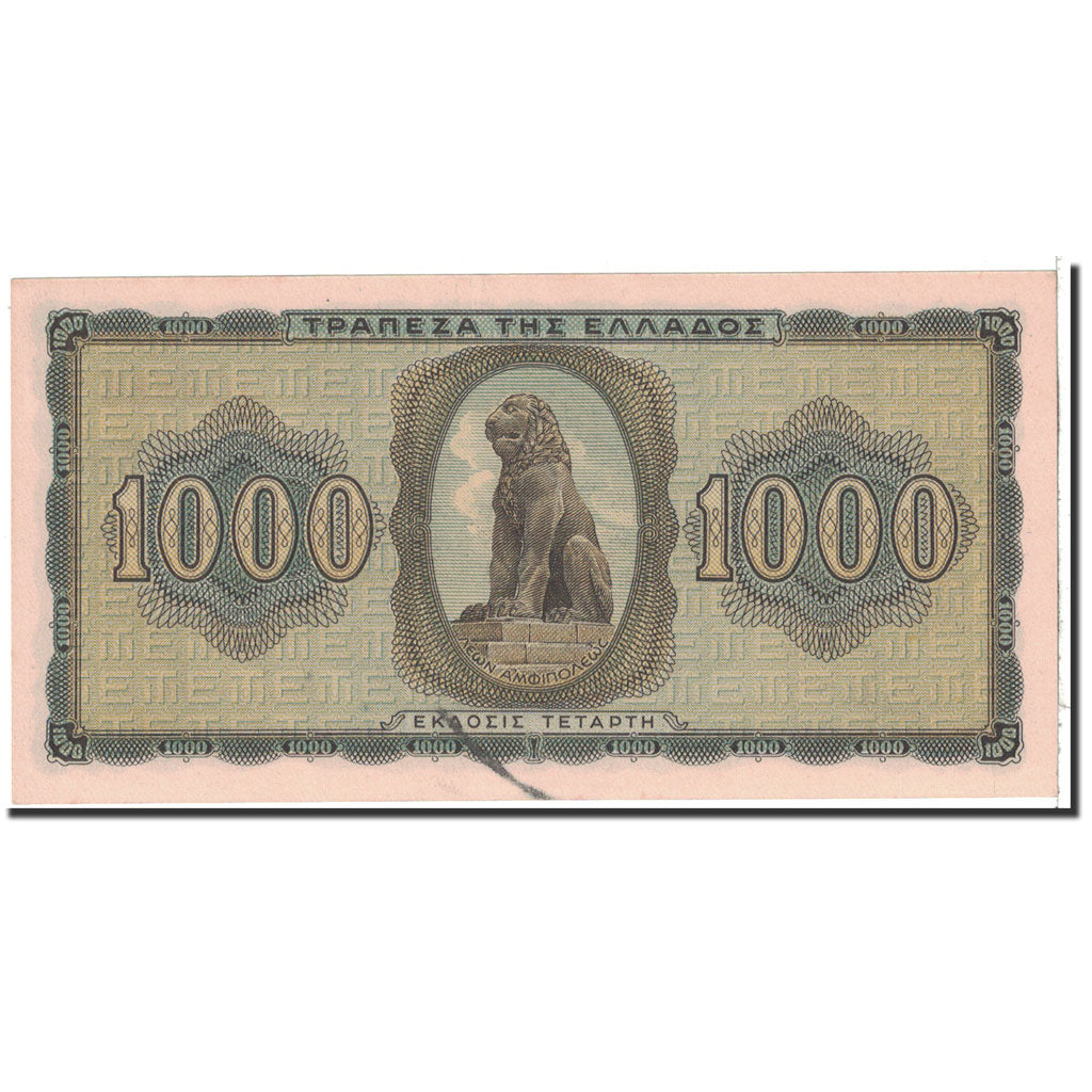 Banknote, Greece, 1000 Drachmai, 1942, 1942-08-21, KM:118a, UNC(65-70)