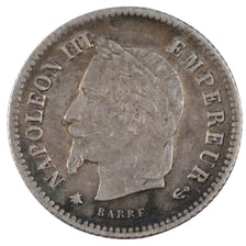 FRANCE, Napoléon III, 20 Centimes, 1867, Paris, KM #808.1, AU(50-53), Silver, G.
