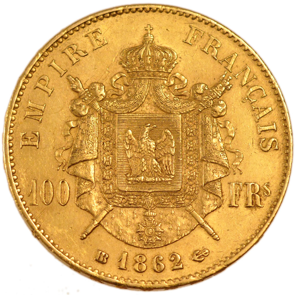 FRANCE, Napoléon III, 100 Francs, 1862, Strasbourg, AU(55-58), Gold, Gadoury #..