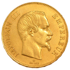 FRANCE, Napoléon III, 100 Francs, 1858, Paris, KM #786.1, AU(55-58), Gold, G...