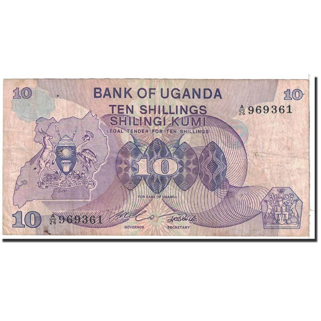 Uganda, 10 Shillings, 1982, KM:16, TB