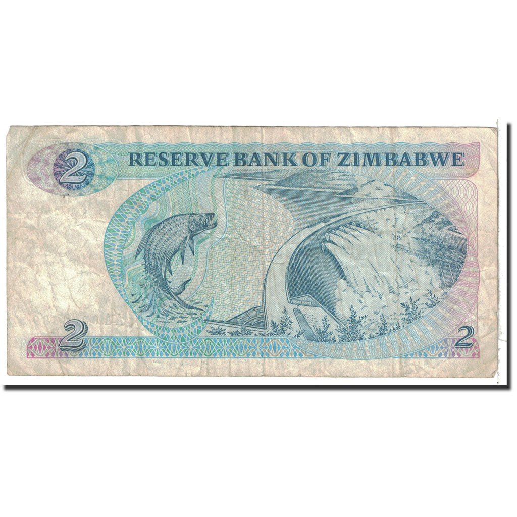 Banknote, Zimbabwe, 2 Dollars, 1983, Undated, KM:1b, VF(20-25)