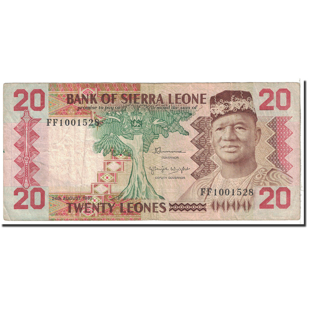 Sierra Leone, 20 Leones, 1982, 1982-08-24, KM:14A, EF(40-45)