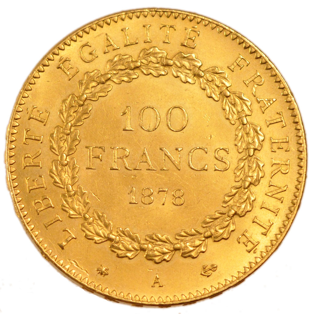 FRANCE, 100 Francs, 1878, Paris, MS(60-62), Gold, Gadoury #1137, 32.20