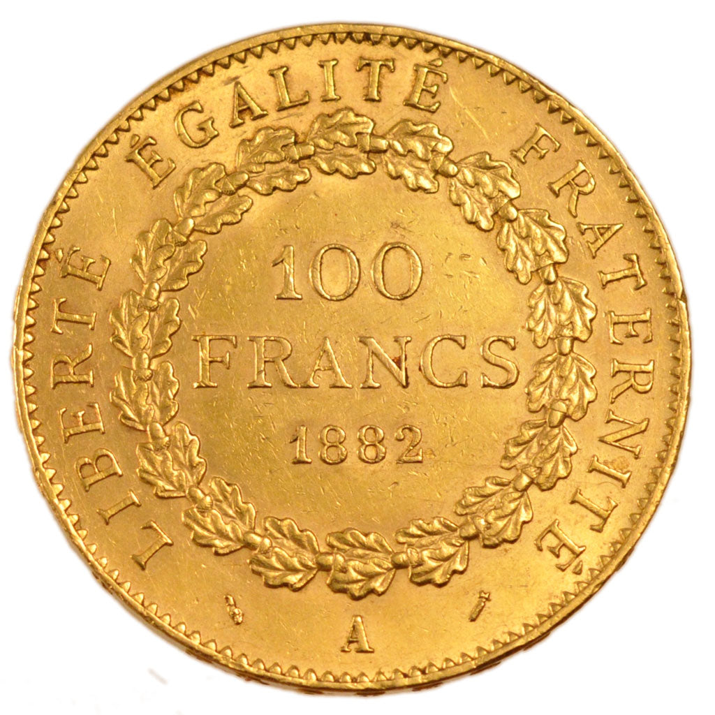 FRANCE, Génie, 100 Francs, 1882, Paris, KM #832, AU(55-58), Gold, Gadoury #1137,