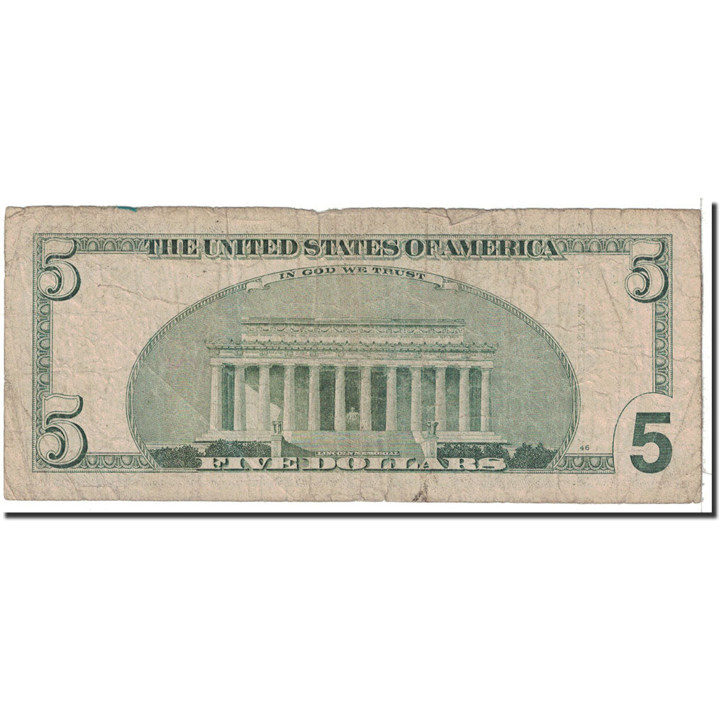 Banknote, United States, Five Dollars, 1999, Undated, KM:4518, VF(20-25)