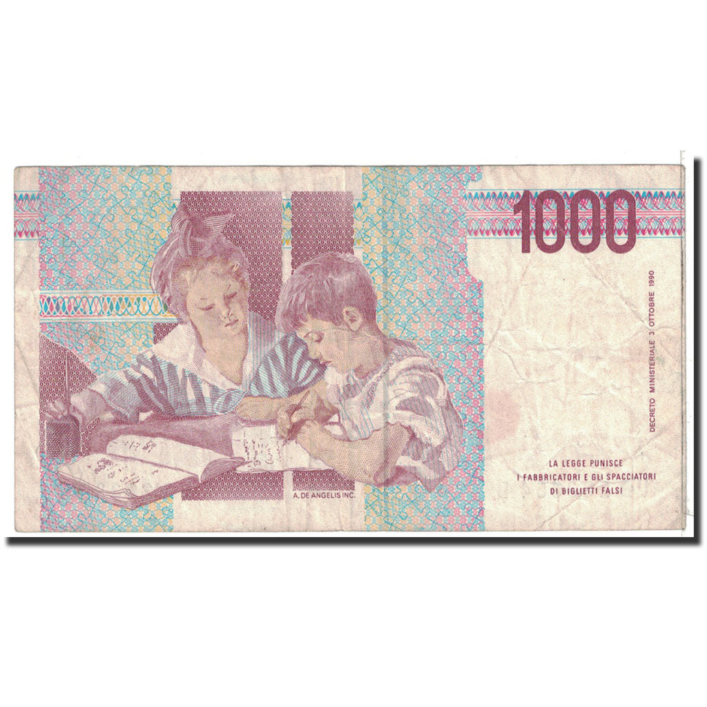 Banknote, Italy, 1000 Lire, 1990, Undated, KM:114a, VF(30-35)
