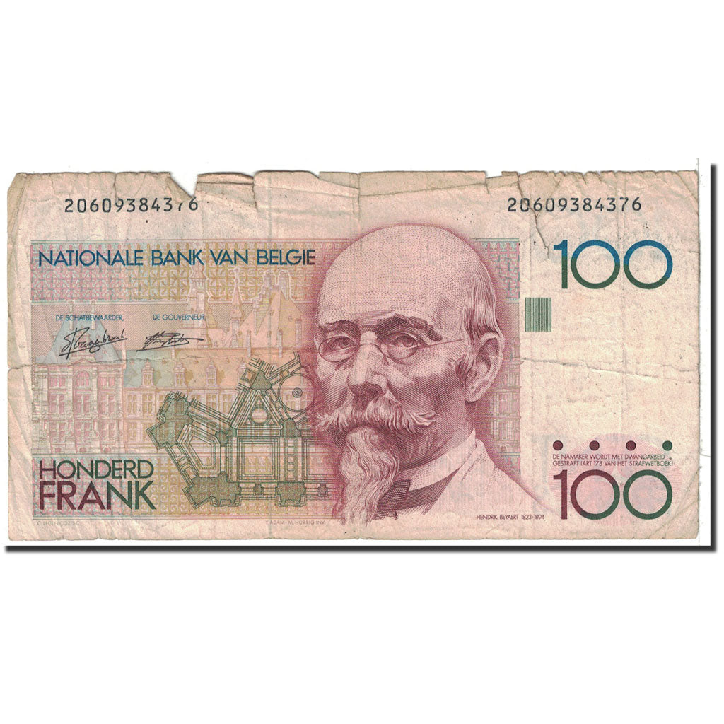 Banknote, Belgium, 100 Francs, 1982-1994, Undated, KM:142a, VG(8-10)