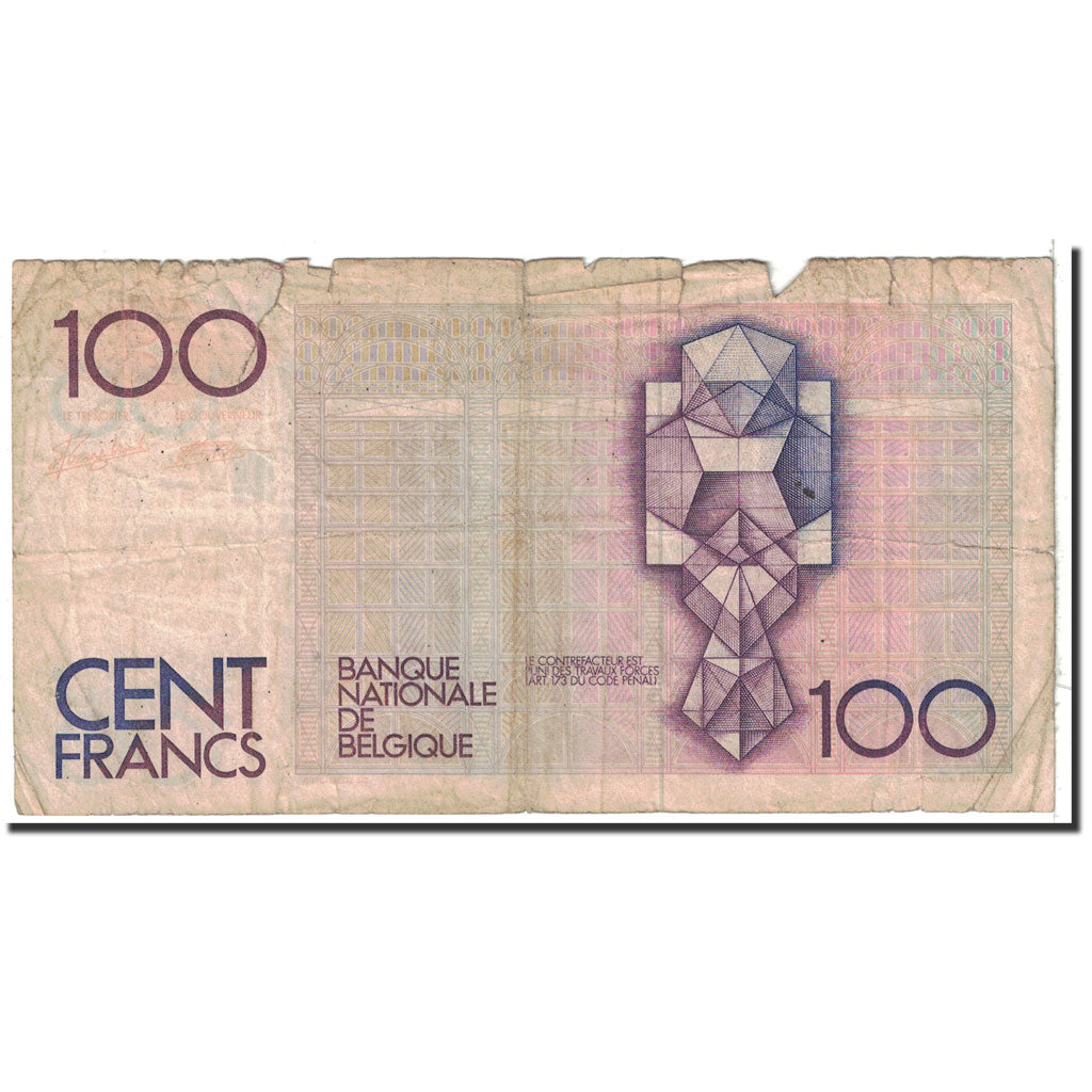 Banknote, Belgium, 100 Francs, 1982-1994, Undated, KM:142a, VG(8-10)