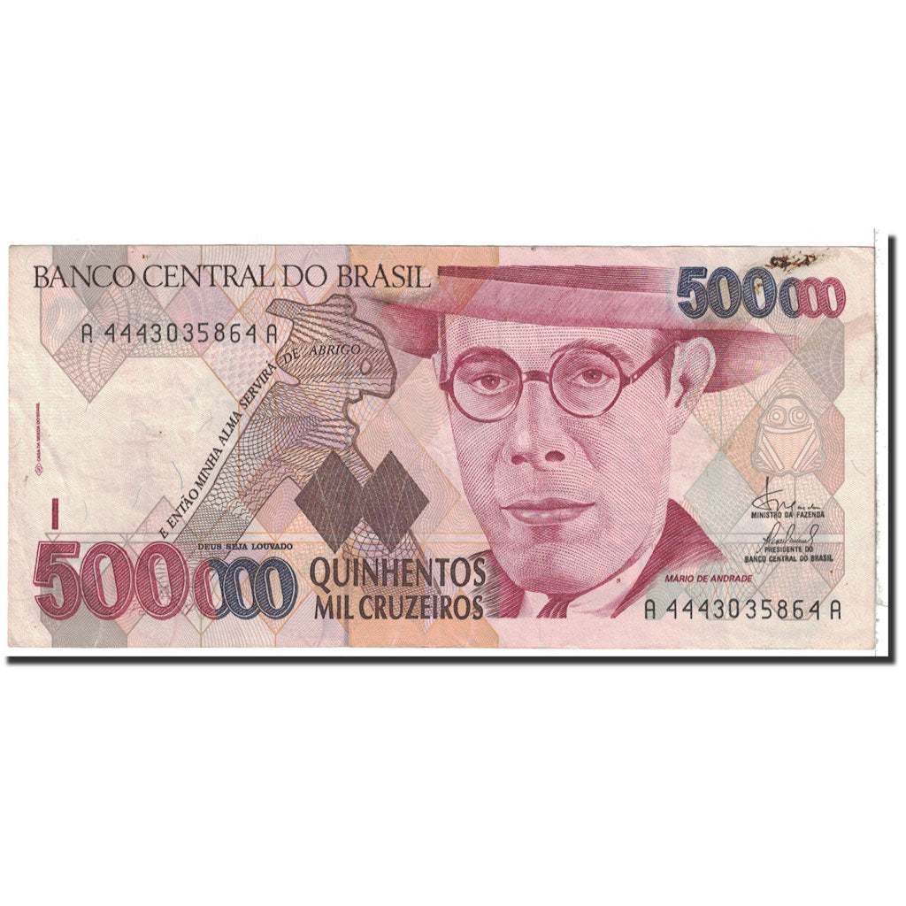 Banknote, Brazil, 500,000 Cruzeiros, 1993, Undated, KM:236c, EF(40-45)