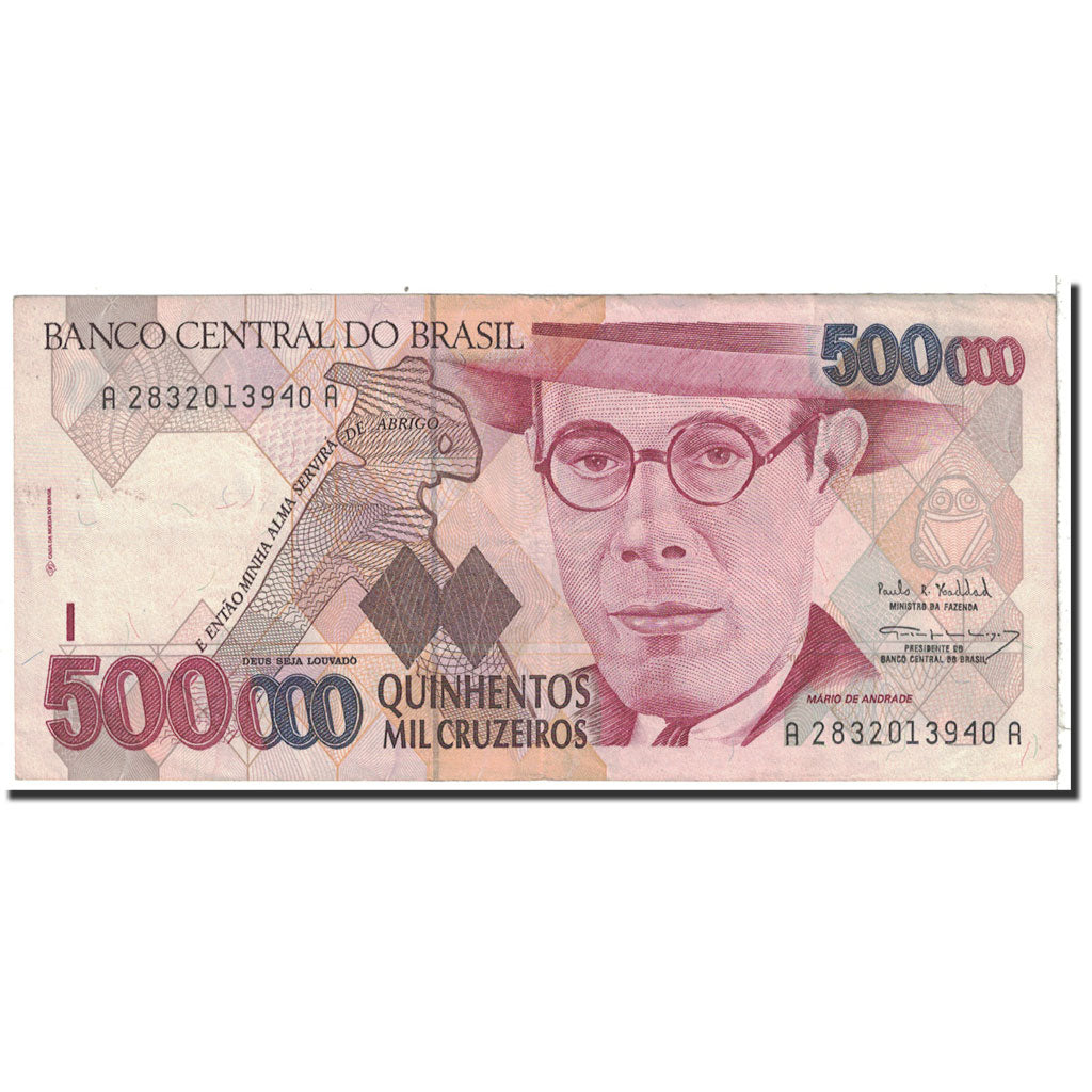 Brazil, 500,000 Cruzeiros, 1993, KM:236a, EF(40-45)