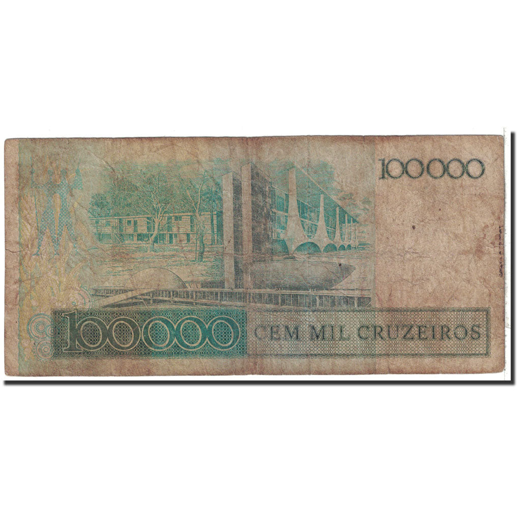 Banknote, Brazil, 100,000 Cruzeiros, 1985, Undated, KM:205a, VG(8-10)
