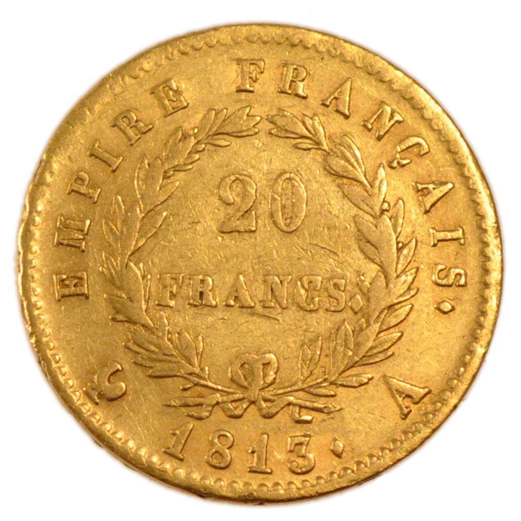 FRANCE, Napoléon I, 20 Francs, 1813, Paris, EF(40-45), Gold, Gadoury #1025, 6.40