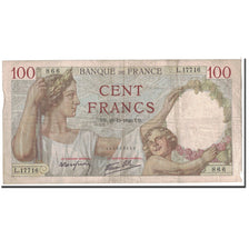 Geldschein, Frankreich, 100 Francs, 1940, 1940-12-19, S+, Fayette:26.43, KM:94