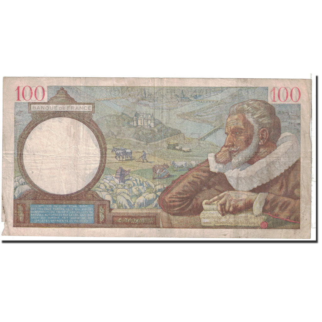 Geldschein, Frankreich, 100 Francs, 1940, 1940-12-19, S+, Fayette:26.43, KM:94
