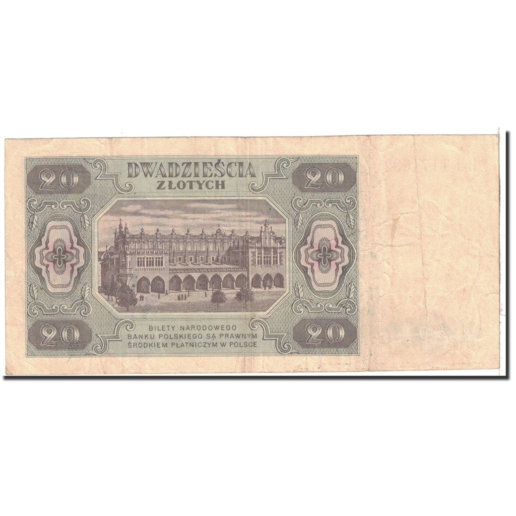 Poland, 20 Zlotych, 1948, 1948-07-01, KM:137, EF(40-45)