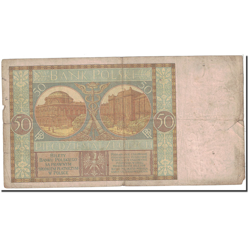 Banknote, Poland, 50 Zlotych, 1929, 1929-09-01, KM:71, VF(20-25)