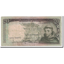 Banknote, Portugal, 20 Escudos, 1964, 1964-05-26, KM:167b, VG(8-10)