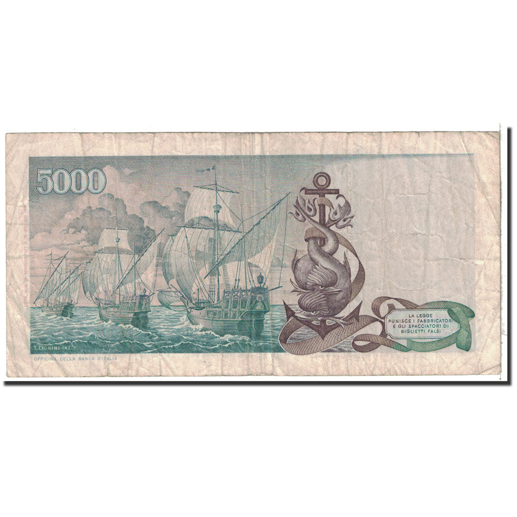 Italy, 5000 Lire, 1971, KM:102a, 1971-05-20, VF(20-25)