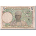 Banknot, Francuska Afryka Zachodnia, 5 Francs, 1939, 1939-04-27, KM:21