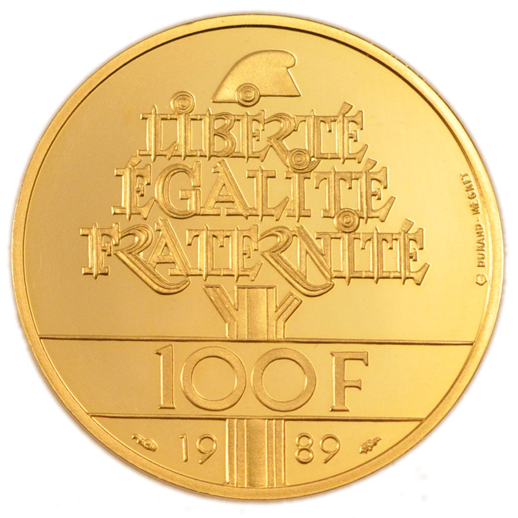 FRANCE, 100 Francs, 1989, MS(60-62), Gold, Gadoury #904, 17.00