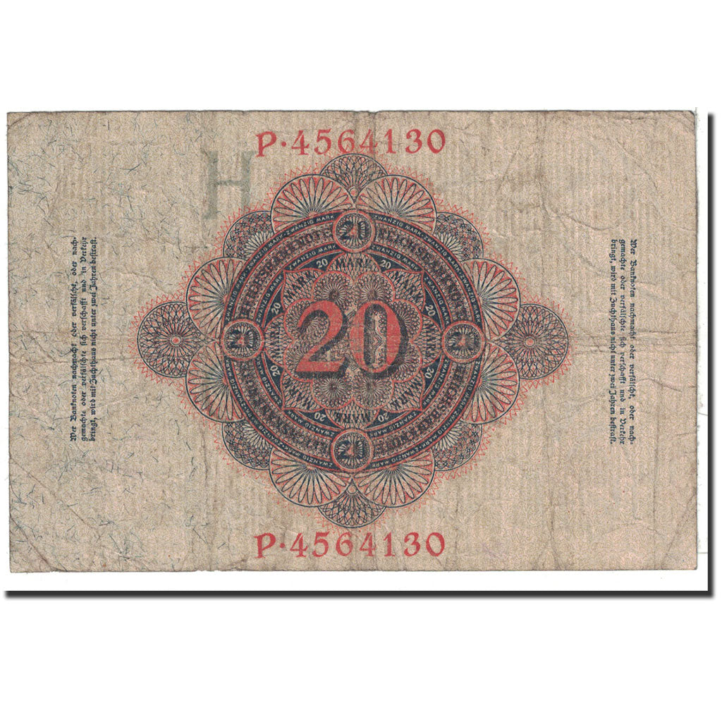 Banknote, Germany, 20 Mark, 1914, 1914-02-19, KM:46b, VG(8-10)
