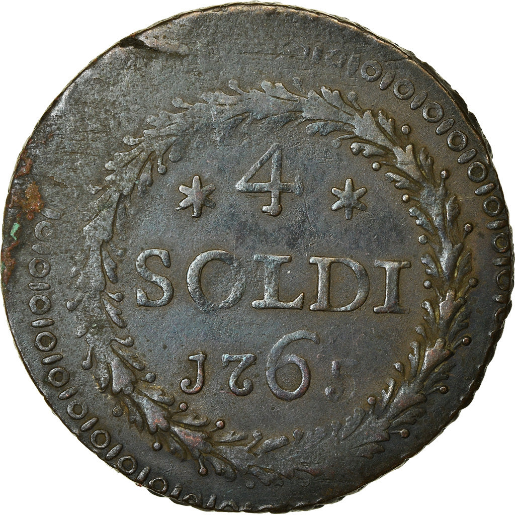 Coin, ITALIAN STATES, CORSICA, General Pasquale Paoli, 4 Soldi, 1765, Murato