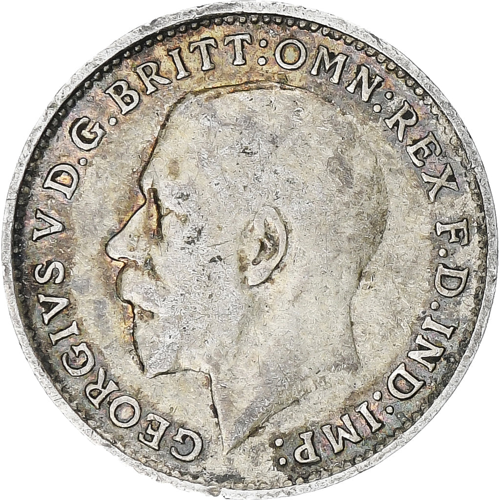 Moneta, Wielka Brytania, George V, 3 Pence, 1915, EF(40-45), Srebro, KM:813