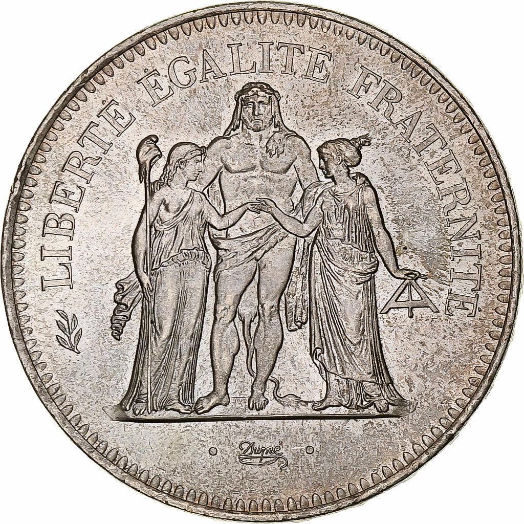 Münze, Frankreich, Hercule, 50 Francs, 1976, Paris, VZ+, Silber, KM:941.1