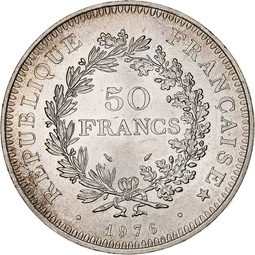 Münze, Frankreich, Hercule, 50 Francs, 1976, Paris, VZ+, Silber, KM:941.1