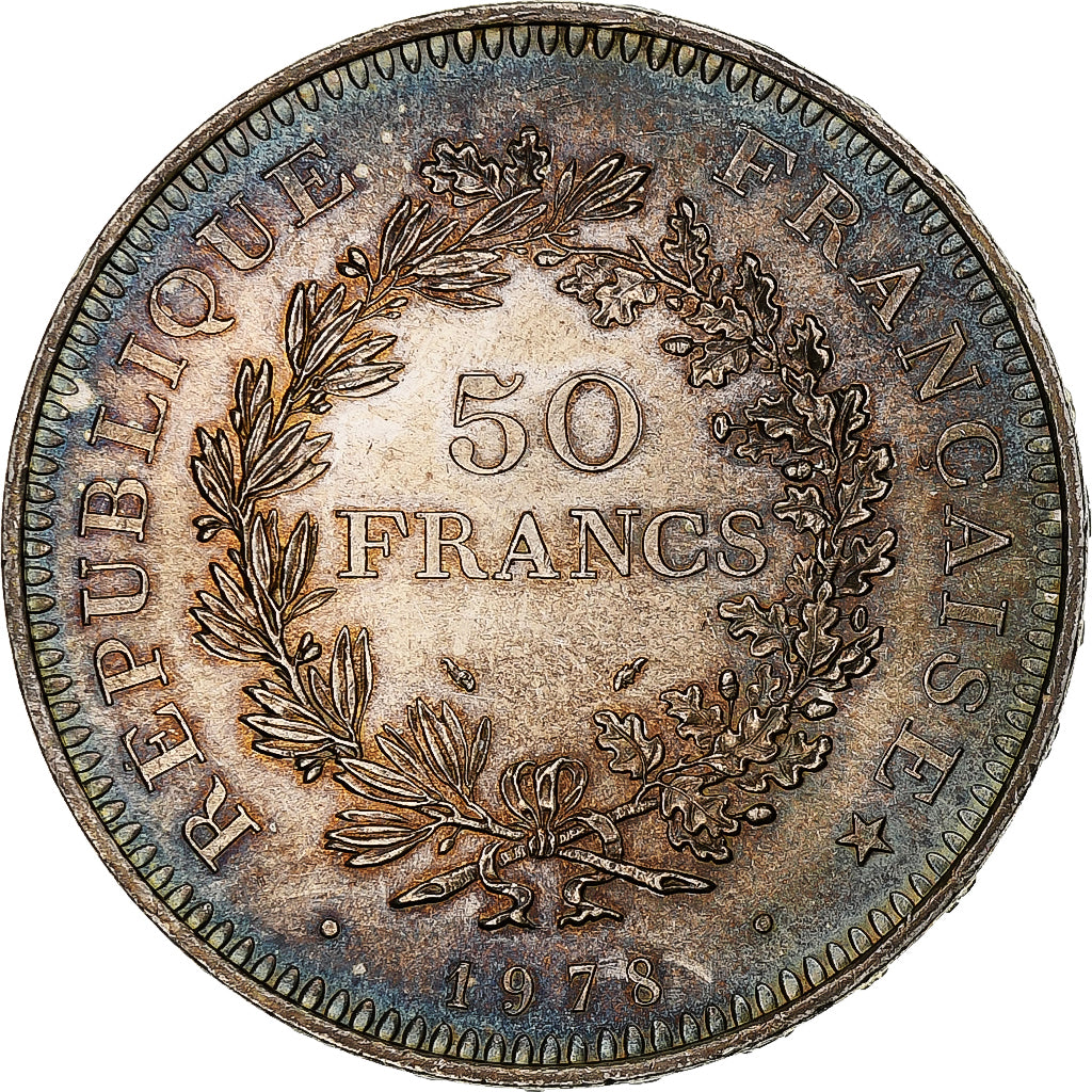 France, Hercule, 50 Francs, 1978, Paris, SUP+, Argent, Gadoury:882, KM:941.1