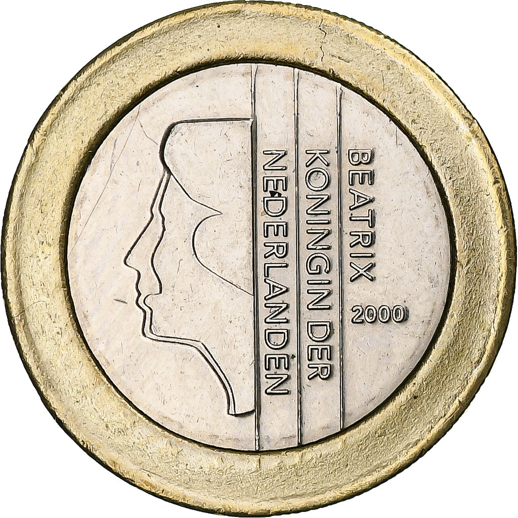 Pays-Bas, Beatrix, Euro, 1999, Utrecht, error wrong ring, TTB+, Bimetallic