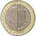 Países Baixos, Beatrix, 2 Euro, 2001, Utrecht, planchet error struck on 1 Euro