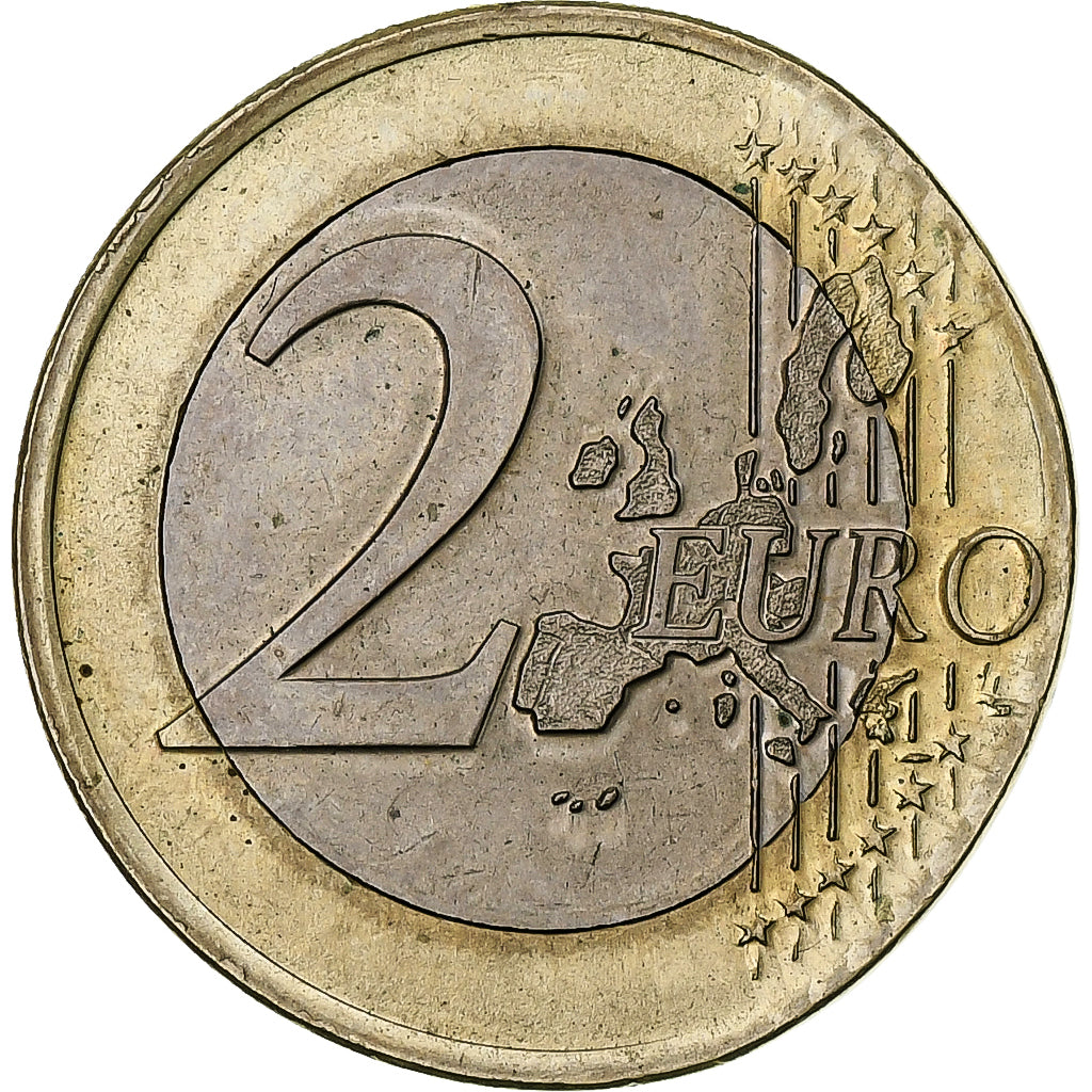 Niederlande, Beatrix, 2 Euro, 2001, Utrecht, planchet error struck on 1 Euro