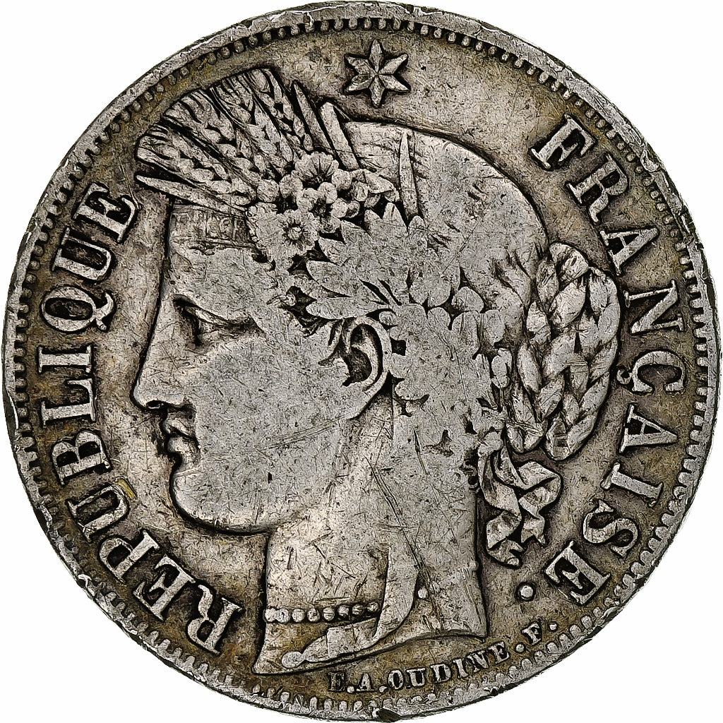 Frankrijk, Cérès, 5 Francs, 1850, Paris, FR, Zilver, KM:761.1, Gadoury:719, Le