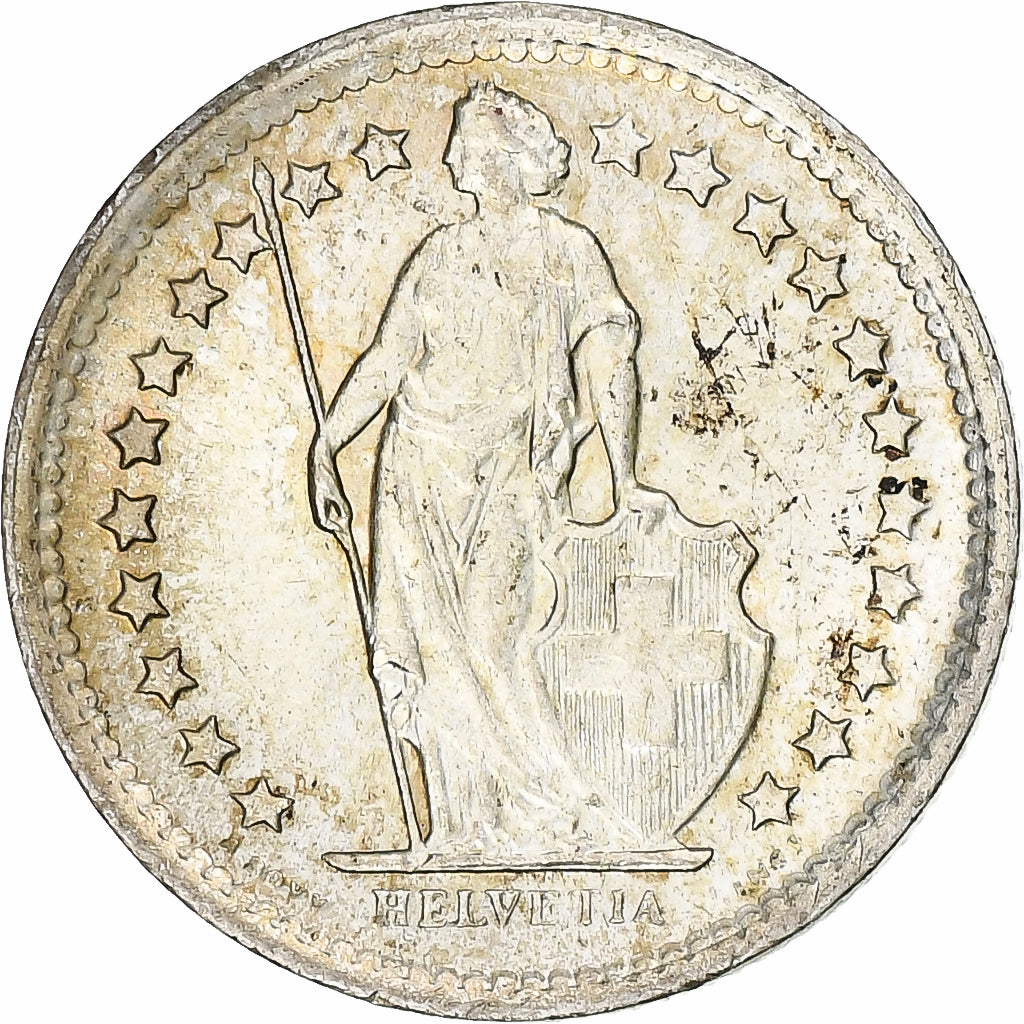 Switzerland, 1/2 Franc, 1965, Bern, MS(63), Silver, KM:23