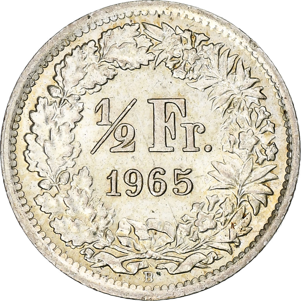 Switzerland, 1/2 Franc, 1965, Bern, MS(63), Silver, KM:23