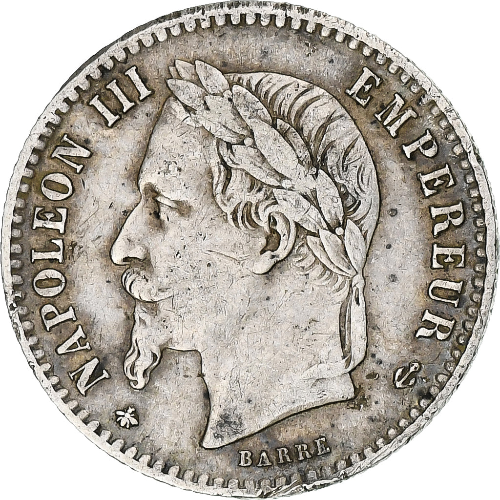 Frankrijk, Napoleon III, 50 Centimes, 1867, Paris, FR+, Zilver, KM:814.1