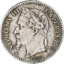 Frankrijk, Napoleon III, 50 Centimes, 1867, Paris, FR+, Zilver, KM:814.1