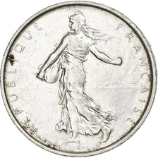 França, Semeuse, 5 Francs, 1967, Paris, AU(50-53), Prata, KM:926, Gadoury:770