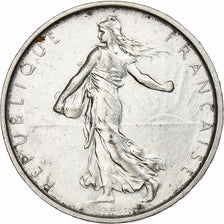 França, Semeuse, 5 Francs, 1967, Paris, AU(50-53), Prata, KM:926, Gadoury:770