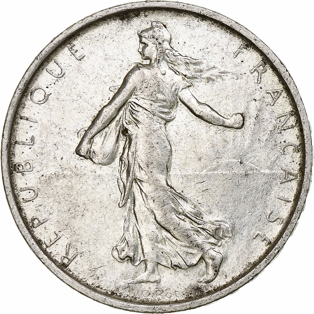 França, Semeuse, 5 Francs, 1968, Paris, AU(50-53), Prata, KM:926, Gadoury:770