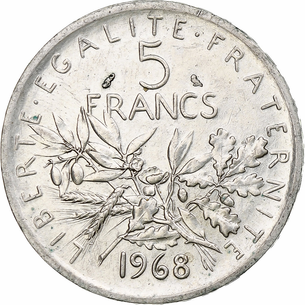 Francia, Semeuse, 5 Francs, 1968, Paris, EBC, Plata, KM:926, Gadoury:770