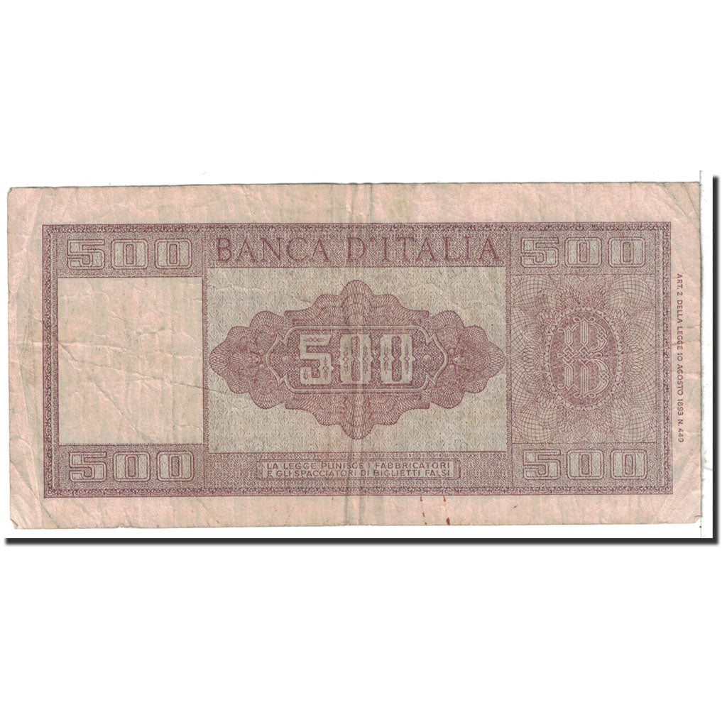 Banknote, Italy, 500 Lire, 1947, 1947-03-20, KM:80a, VF(20-25)
